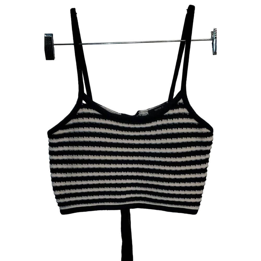 Forever 21 Sweater Cropped Sweater Tank Top Ties in the back Size Small